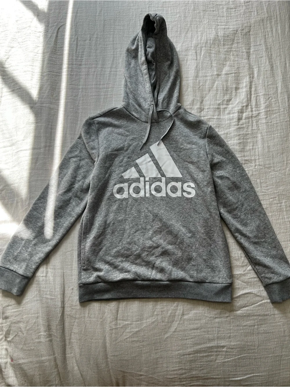 adidas Gray Logo Hoodie Sweatshirt